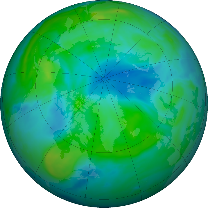 Arctic ozone map for 07 September 2017